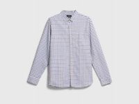 Рубашка в клетку из хлопка оксфорд, Бежевый