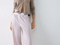 Пижамные брюки из хлопка, Бежевый