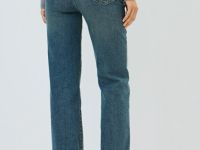 Джинсы клёш с высокой посадкой, Синий