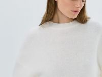 Джемпер оверсайз из пряжи с ангорой, Белый