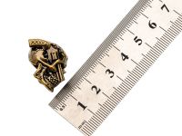 Бусина темлячная "Череп с пистолетом", латунь