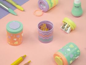 Точилка Milan "Pastel Sugar Diamond" пластиковая, 2 отверстия, цвет