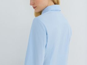Приталенная рубашка из хлопка, Голубой