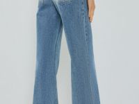 Широкие джинсы со средней посадкой, Синий