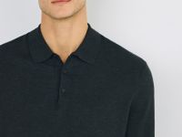 Вязаный джемпер-поло с длинным рукавом, Серый