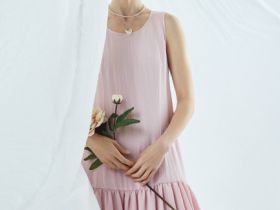 Платье А-силуэта из лиоцелла, Розовый