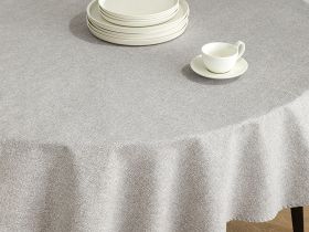 Скатерть круглая Fogliame серая