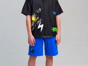 Сорочка текстильная джинсовая для мальчиков