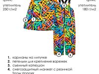 Комплект текстильный с полиуретановым покрытием для девочек: куртка, полукомбинезон