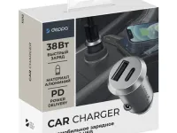 Автомобильное зарядное устройство Deppa (11212) Car Charger USB/Type-C/38W (серебристый)