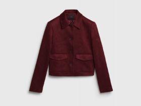 Укороченный жакет из искусственной замши, Фиолетовый