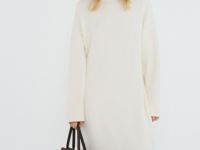 Платье-свитер с содержанием шерсти, Бежевый