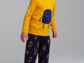 Комплект трикотажный для мальчиков: фуфайка (футболка с длинными рукавами), брюки