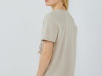 Футболка с вышивкой, Бежевый