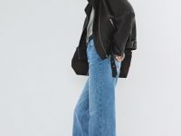 Широкие джинсы с высокой посадкой, Голубой