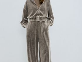 Толстовка из бархата, Бежевый