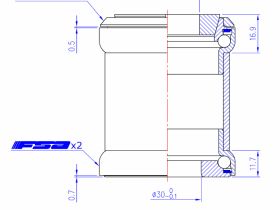 Рулевая колонка FSA The Big Fat Pig 1.5R - NO.7BY рама 1.5" для прямых вилок 1 1/8" (черный посадочный 49.57 мм / внешний 55 мм)