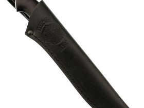 Нож Егерь, сталь дамаск, рукоять граб, вставка карельская береза