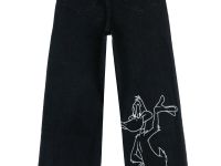 Брюки текстильные джинсовые для девочек