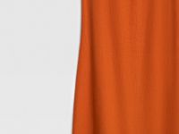 Платье А-силуэта из смесового льна, Оранжевый
