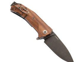 Нож складной LionSteel KUR BST Santos Wood, сталь Stonewashed & PVD-Coated Uddeholm Sleipner®, рукоять палисандр