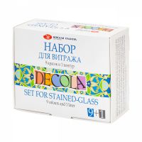 Набор акриловых красок для витража "Decola" 9 цв*20 мл с контуром