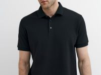 Поло из плотного хлопка, Черный