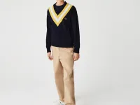 Женский шерстяной свитер Lacoste в полоску