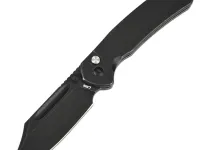 Складной нож CJRB Pyrite Bowie, сталь AR-RPM9 Black Stonewash, рукоять Stainless Steel черная