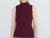 Вязаная майка с воротником-стойкой, Фиолетовый