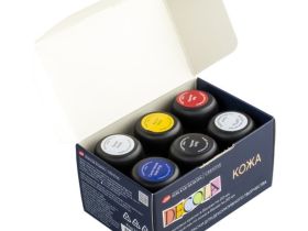 Набор акрила по коже "Decola" 5+1 шт х 20 мл, картон