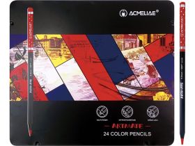 Набор карандашей цветных ACMELIAE "Blackwood Artmate" 24 цв, в металлическом футляре