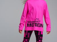 Комплект трикотажный для девочек: фуфайка (футболка с длинными рукавми), брюки (легинсы)