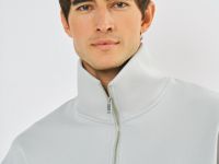 Джемпер с воротником-стойкой на молнии, Серый