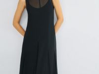 Шифоновое платье А-силуэта, Черный