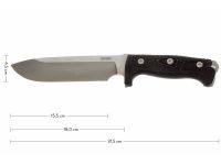 Нож с фиксированным клинком LionSteel M7 MS, сталь Sleipner, рукоять Black micarta