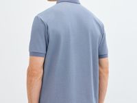Поло из шелковистого пике, Синий