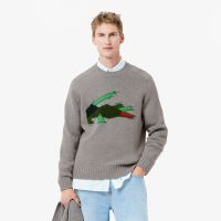 Мужской шерстяной свитер Lacoste с круглым вырезом
