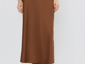 Сатиновая юбка А-силуэта, Оранжевый