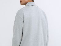 Свитшот с воротником-стойкой на молнии, Серый