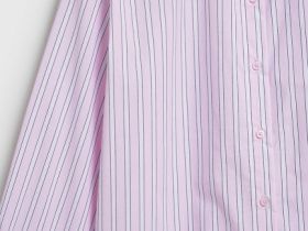 Рубашка в полоску из хлопка, Розовый