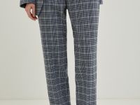 Зауженные брюки в клетку на средней посадке