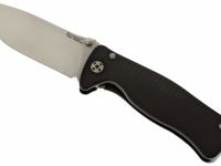 Нож складной LionSteel SR2A BS Mini, сталь Uddeholm Sleipner® Satin Finish, рукоять алюминий (Solid®), чёрный