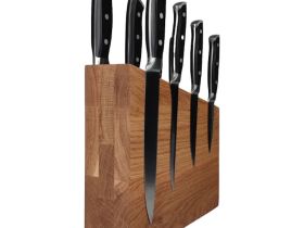 Подставка настольная магнитная для 8 ножей Woodinhome KS004SON, дуб