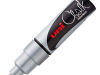 Маркер меловой Uni PWE-8K, 8 мм, клиновидный, черный