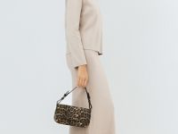 Вязаная юбка миди, Бежевый