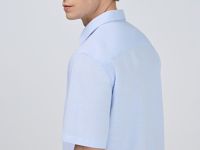 Рубашка из структурной ткани, Голубой