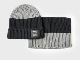 Комплект трикотажный для мальчиков: шапка, снуд