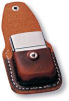 Чехол Zippo для зажигалки, кожа, с металлическим фиксатором на ремень, коричневый, 57х30x75 мм