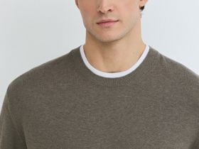 Джемпер с имитацией футболки, Коричневый